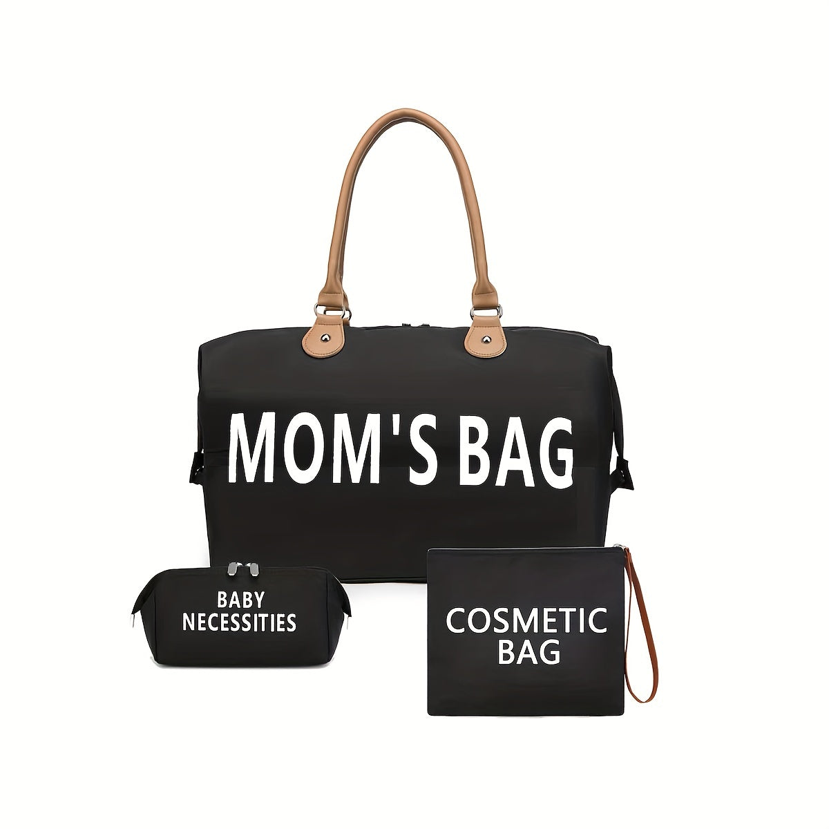 3-Piece Set Large Capacity Multifunctional Travel Bags – Waterproof & Portable Diaper Bag for Moms