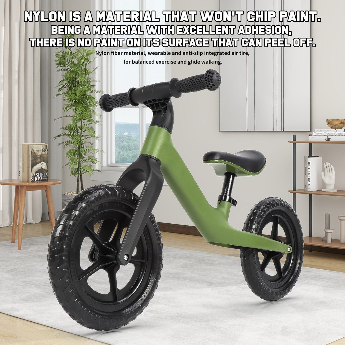 12-Inch (30 cm) Kids Balance Bike for 3+ Years — No-Pedal Toddler Training Bike, Lightweight Carbon Steel Frame, Adjustable Seat & U-Brake, 110 lb Capacity