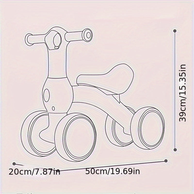 MOVEBO 4-Wheel Balance Bike for Toddlers — Silent Non-Pedal Ride-On Tricycle, 10–36 Months, Indoor/Outdoor Toddler Bike, Red & Dark Green