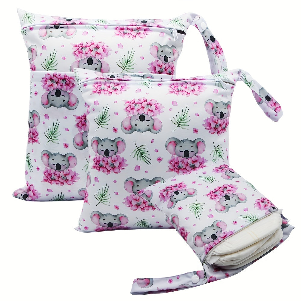 Asenappy 3pcs Waterproof Diaper Bags – Reusable Wet/Dry Cloth Diaper and Breast Pump Organizer