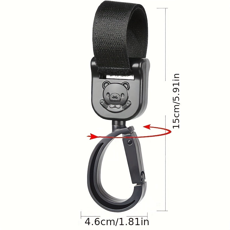 2-Pack PVC Stroller Hooks – Closed Swivel Hangers for Diaper Bags, Shopping & Accessories | Multi-Functional Stroller Bag Hooks, Gift for New Parents