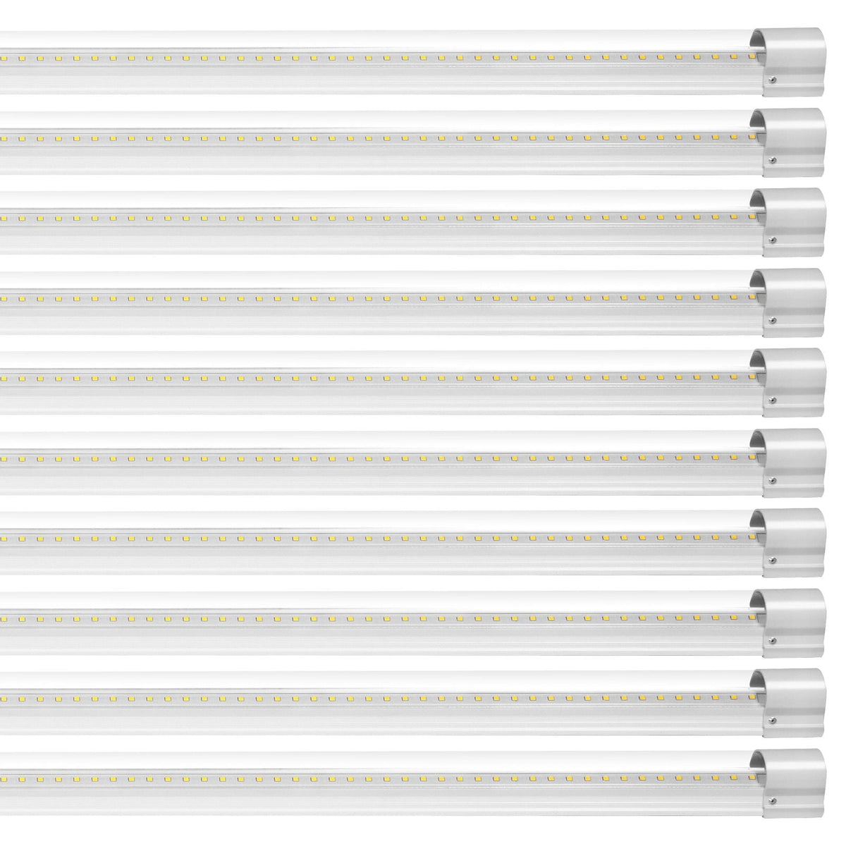 10 Pack LED Shop Light 8 FT 80W Linkable Light Fixture 10000 LM 59 in Power Cords with ON/OFF Switch