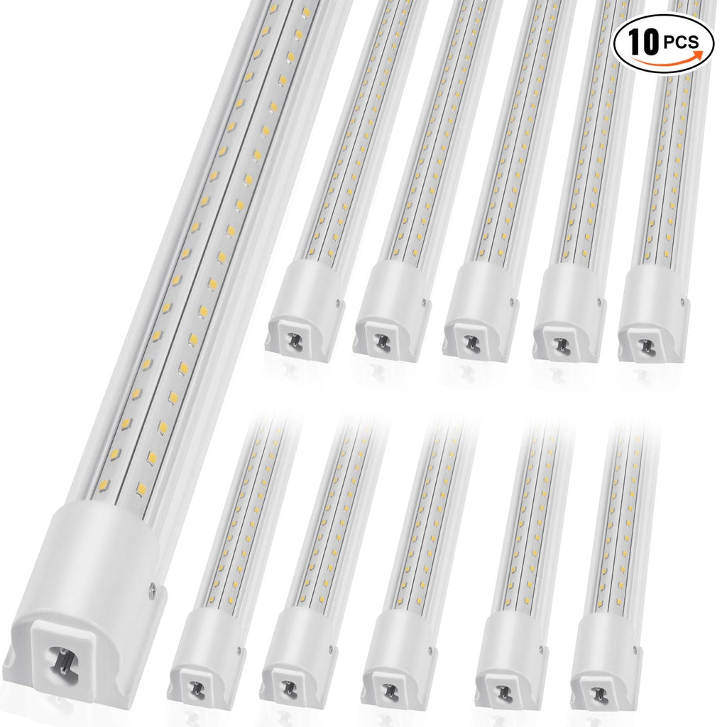 10 Pack LED Shop Light 4 FT 40W Linkable Light Fixture 6500 LM 59 in Power Cords with ON/OFF Switch