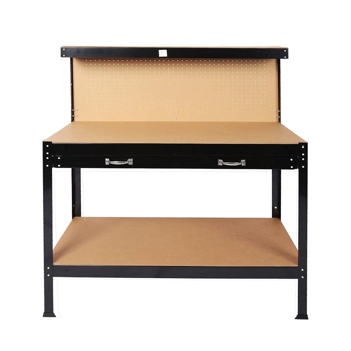 Tool Workbench with Drawers and Pegboard 63"