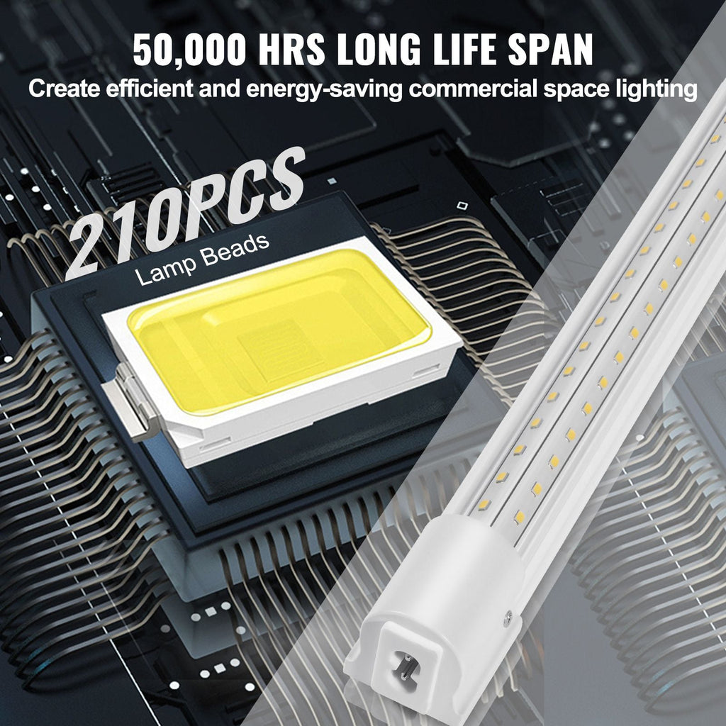10 Pack LED Shop Light 4 FT 40W Linkable Light Fixture 6500 LM 59 in Power Cords with ON/OFF Switch