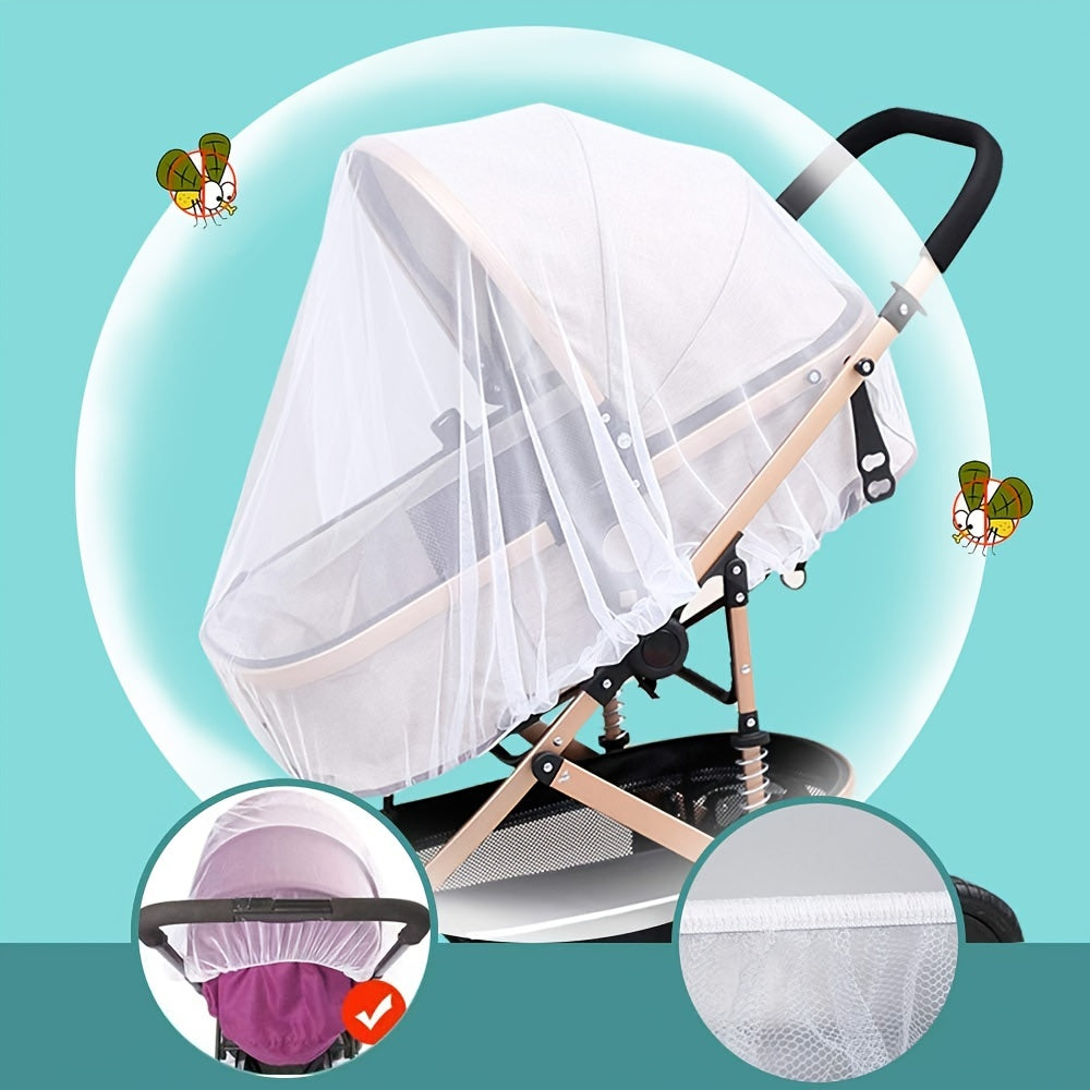 Universal Stroller Mosquito Net - Breathable Baby Bug Net for Strollers, Bassinets, Cradles, Playards & Pack 'n Plays (White)