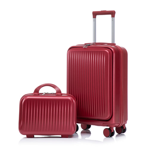 14'/20' 2 pcs ABS Spinner Wheel Luggage Set with Combination Lock and Front Opening Design