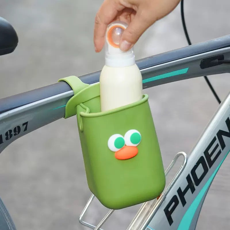 1-Pack Silicone Cup Holder – Universal Stroller & Bike Bottle and Cup Holder, Soft Flexible Durable Silicone, Playful Design