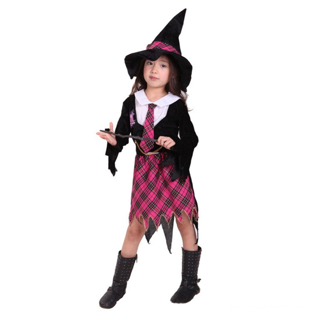 Children Girls Witch Halloween Costume Cosplay Outfit Sz 5-9 years