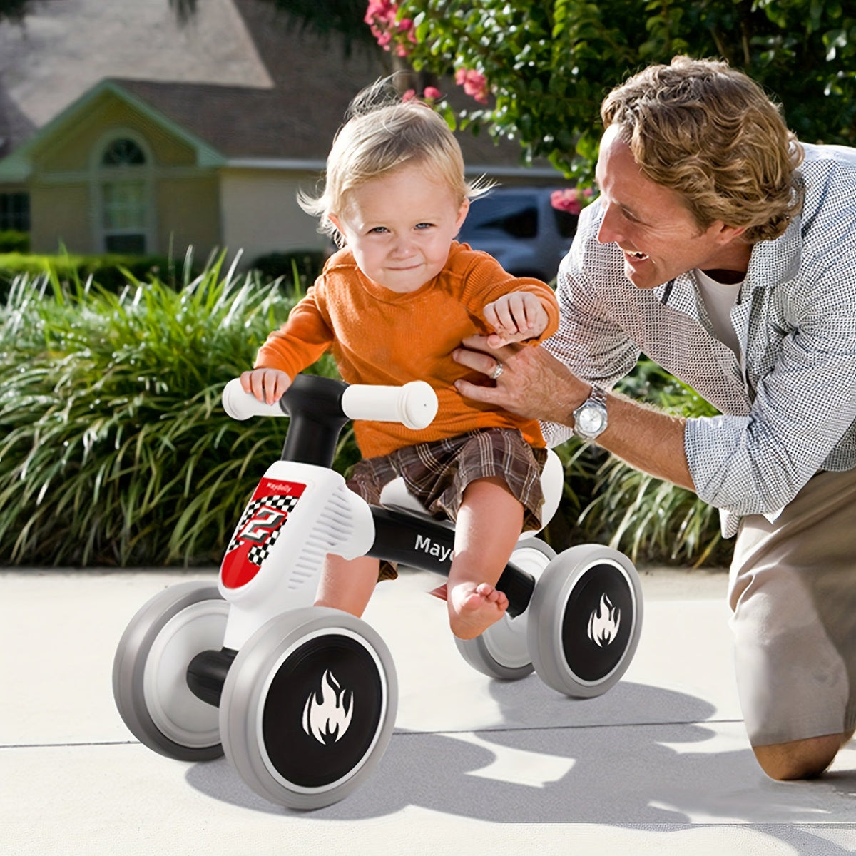 Maydolly 4-Wheel No-Pedal Balance Bike for Toddlers, 10–24 Months — First Birthday Gift