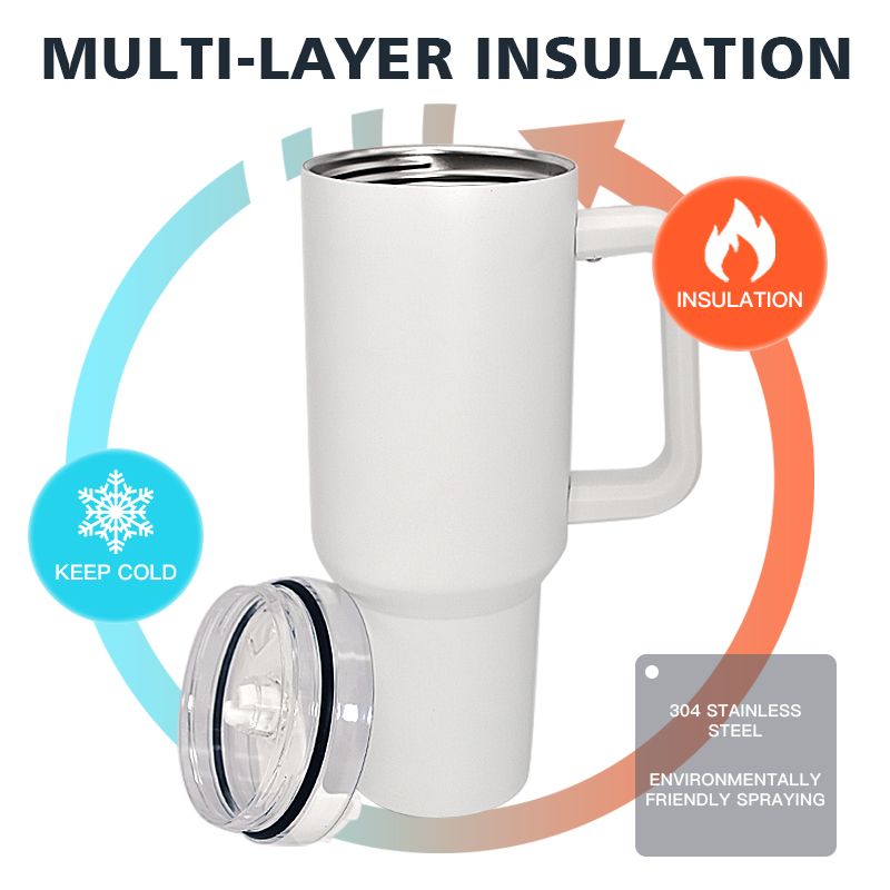 40oz Sublimation Tumbler w/ Handle stainless