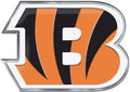 Cincinnati Bengals Premium Aluminum Metal Raised Auto Emblem, Alternate Logo, Color Embossed, Full Adhesive Backing