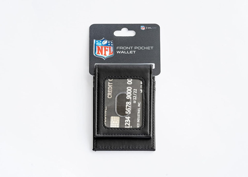 Cincinnati Bengals Premium Black Leather Wallet, Front Pocket Magnetic Money Clip, Laser Engraved, Vegan
