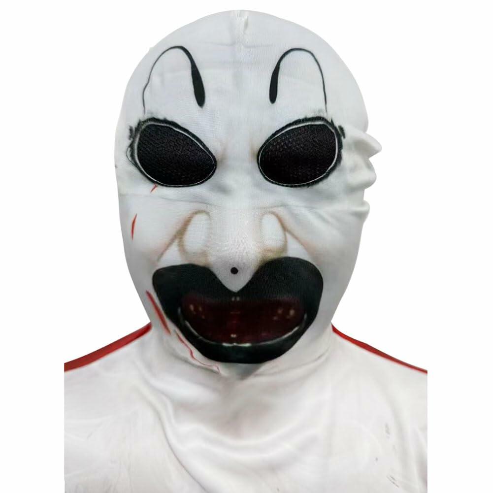 PENEXIU Santa Clown Cosplay Costume Jumpsuit Mask Size XL