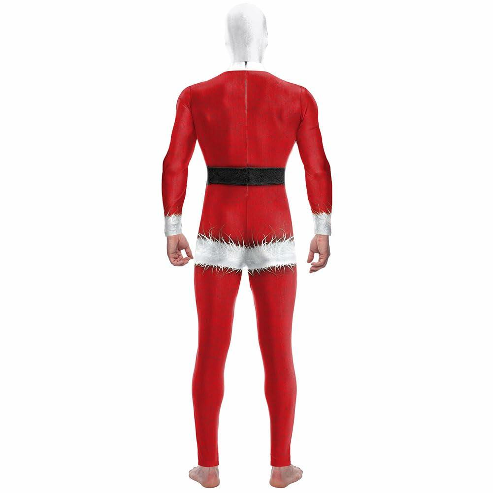 PENEXIU Santa Clown Cosplay Costume Jumpsuit Mask Size XL