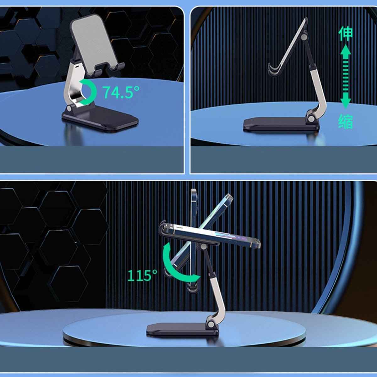 Portable Q7 Phone Holder – Adjustable Stand for Desk or Table